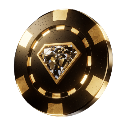 Leuchtender goldener Casino-Chip als Symbol f&uuml;r den 20&euro; Bonusgeldpreis beim Bonus Crab