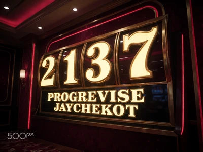Leuchtender progressiver Jackpot-Anzeiger mit goldenen Zahlen und rubinroten Akzenten