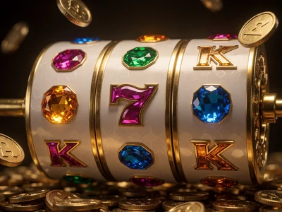 Goldene Slot-Rollen mit Diamant-Symbolen im luxuri&ouml;sen Casino-Ambient